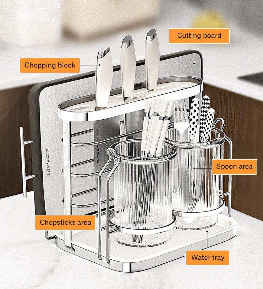 Joybos®Kitchen Utensil Display Organizer with Acrylic Shield F2 UK_Joybos