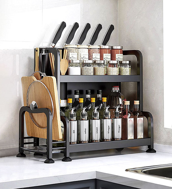 Joybos® 2 Tier Kitchen Countertop Organizer With Utensil Cutting Board Knife Holder F57