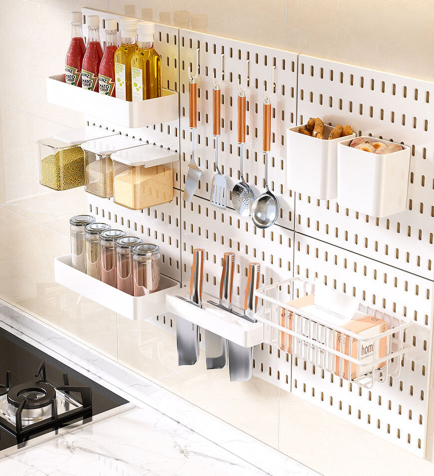 Joybos® Nailless Pegboard Organizer with Multiple Hanging Accessories